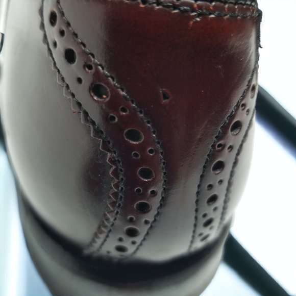 Keith Highlander Dress Shoes Burgundy Brown Leather Lace Up USA Men' Size -8 1/2 - Picture 13 of 15